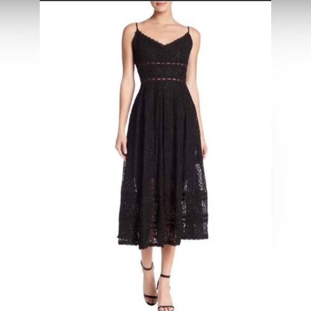 Black Lace Midi Dress